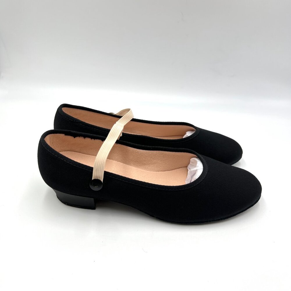 Bloch Womens Size 7.5 S0326L Accent Black‎ Canvas Dance Heels Shoes